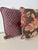 Vintage Diamond Cut Chenille Pillows With Rosette, a Pair For Sale - Image 10 of 11
