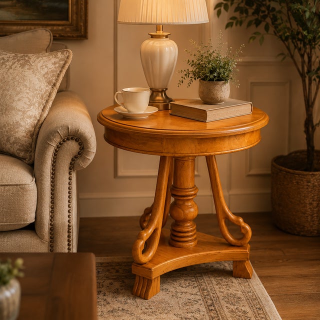Wood Handmade Wooden Side Table With Glass Top, Carved Wood End Table, Luxury Bedside Table, Vintage Accent Table, Solid Wood Nightstand Decor For Sale - Image 7 of 9