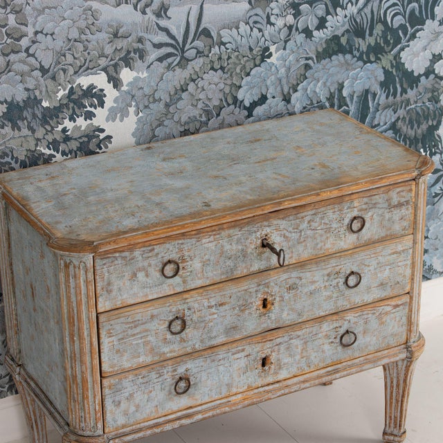 Dove Gray 18th C. Swedish Gustavian Commode in Original Paint, Georg Haupt, Attributed For Sale - Image 8 of 18