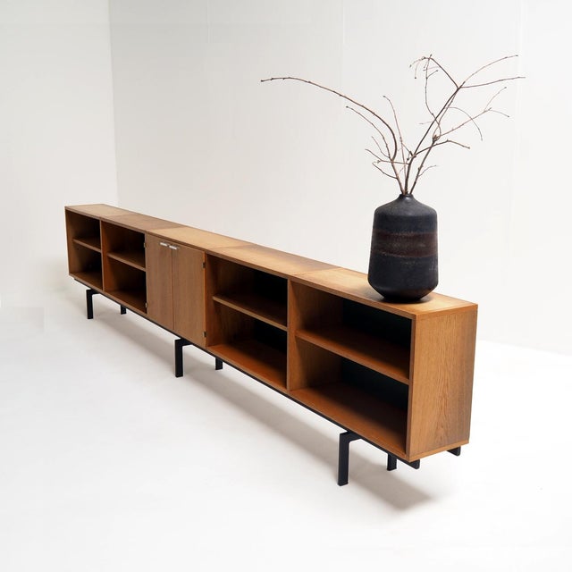 Long Oak Sideboard by Cees Braakman for Pastoe, 1960s For Sale - Image 6 of 9