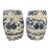 Mid 20th Century Blue & White Chinese Dragon Garden Stool Side Tables - A Pair For Sale