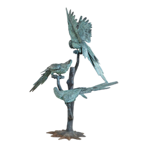 Bronze Sculpture of Three Parrots, Italy Mid 20th C.