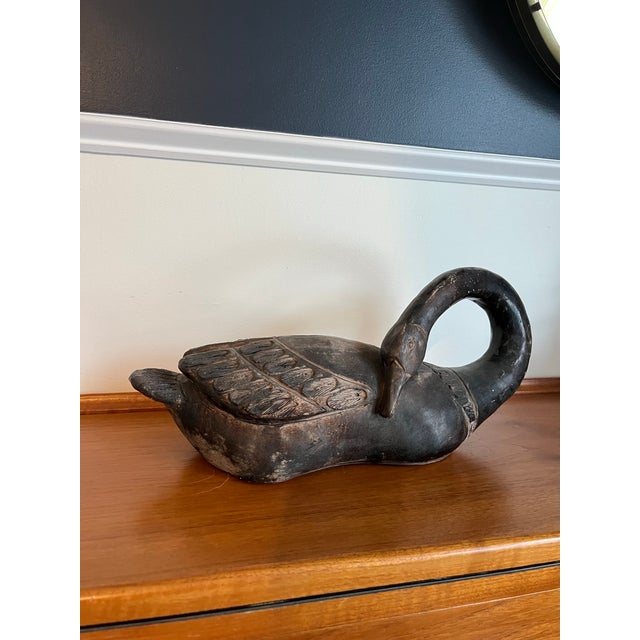 Austin Productions Austin Productions Hand Carved Durastone Swan Sculptural Decorative Object For Sale - Image 4 of 9