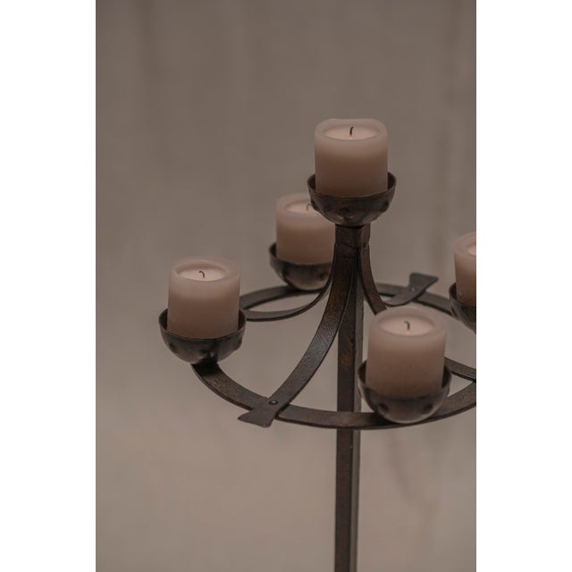 Black Mid-Century French Patinated Metal Floor Torch, 1960s For Sale - Image 8 of 13