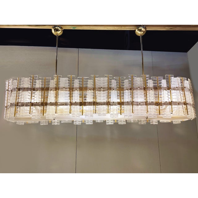 Gold Contemporary Modern Italian "Tropical" Murano Glass Gold Chandelier by Simoeng For Sale - Image 8 of 10