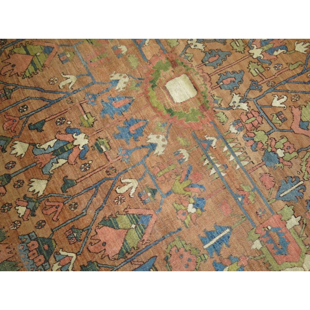 Oversize Brown Color Antique Persian Heriz Serapi Rug For Sale In New York - Image 6 of 6