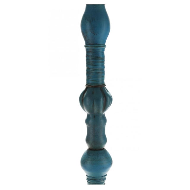 Cedar Creek Gallery (Nc) Pottery Totem With Blown Glass Ornament For Sale - Image 4 of 5