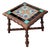 1930 Spanish Style Sculpted Dark Stained Mahogany Side Table W/ Taylor Tile-Top For Sale