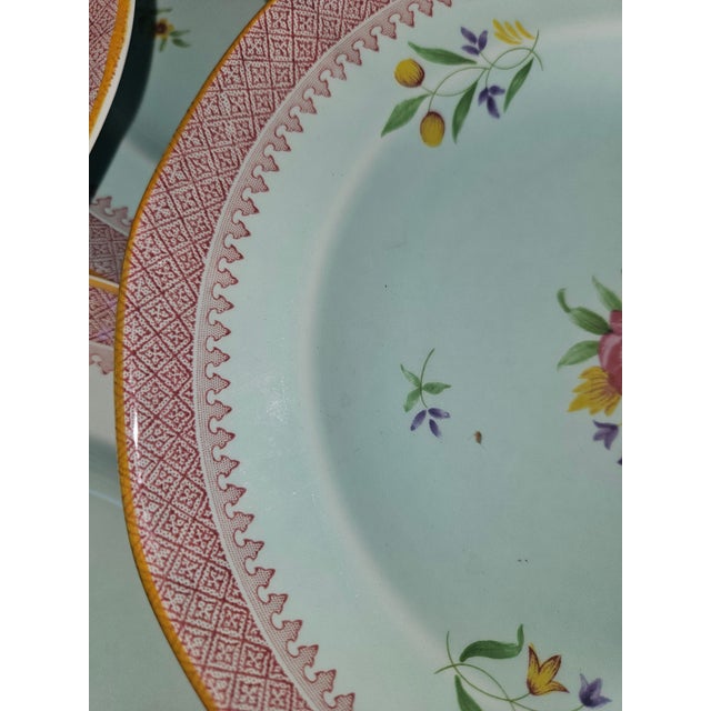 1950s English Calyx Ironstone Plates by Adam's Lowestoft - Set of 6 For Sale - Image 5 of 5
