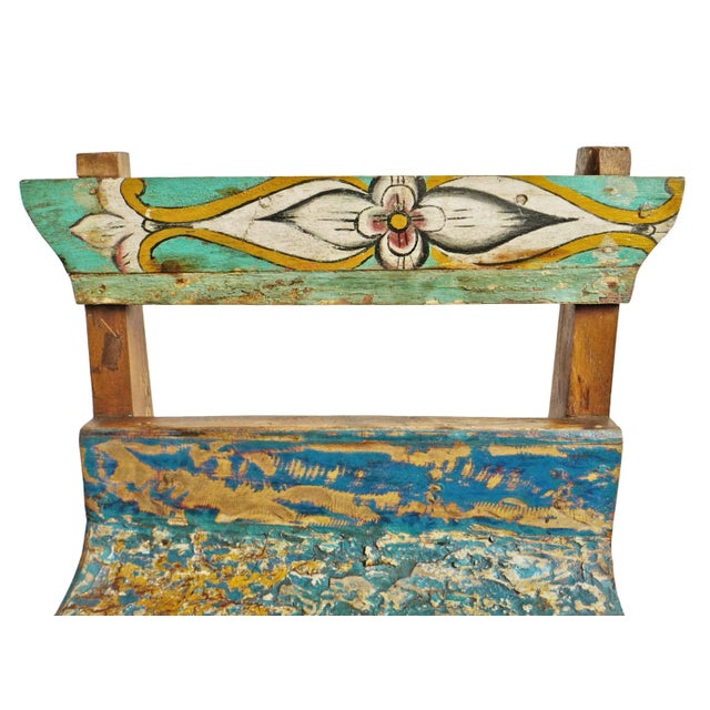 Mid 20th Century Vintage Salvaged Boat Wood Chair For Sale - Image 5 of 7