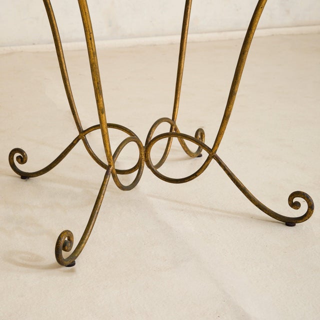 Gold French Gilt Iron Cocktail Table with Églomisé Glass Top, 1940s For Sale - Image 8 of 11