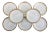 Vintage Porcelain French Limoges Gilt Saucers - Set of 8 For Sale