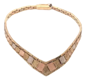 14 Karat Italian Three-Tone Gold Fancy Link Bracelet