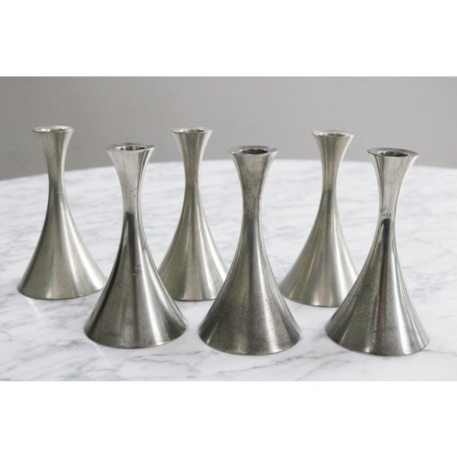 Vintage Danish Pewter Candlestick by Arne Erkers for Just Andersen, 1950s For Sale - Image 4 of 9