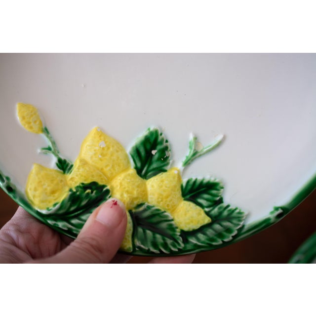 Ceramic Vintage Haldon Group Lemon Majolica Salad Plates- Set of 6 For Sale - Image 7 of 9