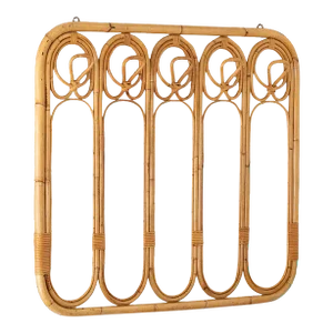 1960s Italian Bamboo and Rattan Wall Rack