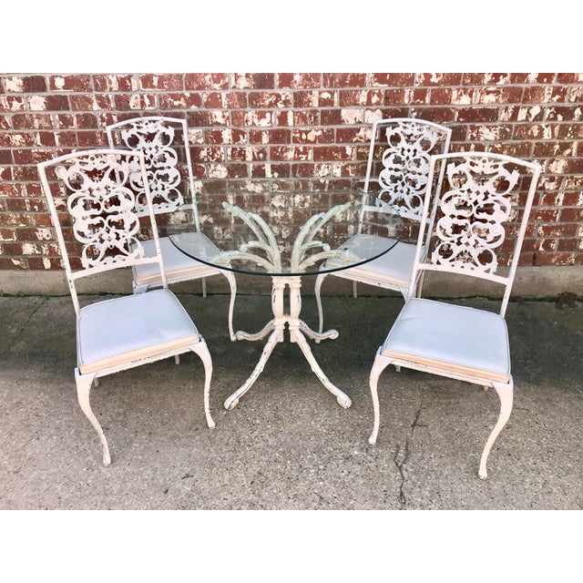 1940s Vintage Wrought Iron Dining Set 5 Pieces Chairish