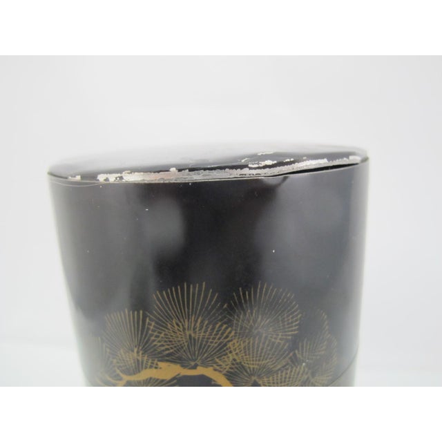 Black Chinese Chi Chi Fortune Teller in Japanese Gold Crane Lacquer Caddy Box For Sale - Image 8 of 14