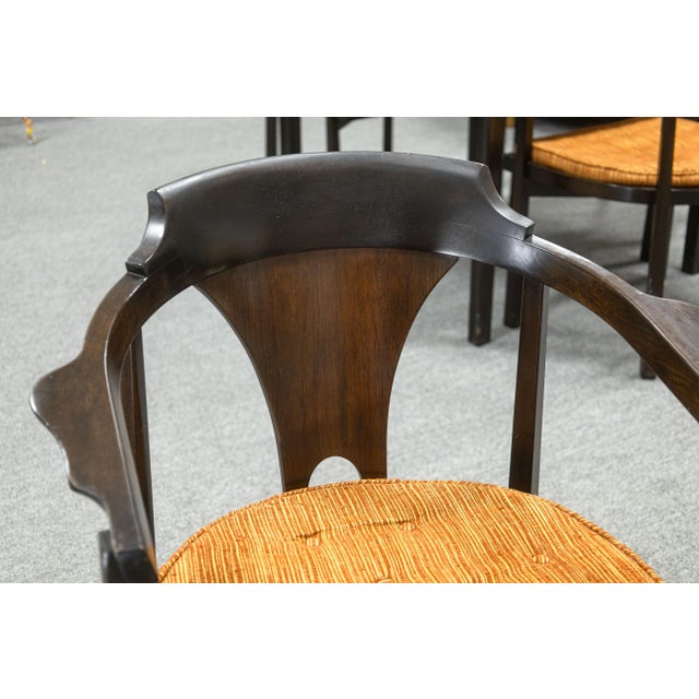 Mid-Century Modern 1960s Edward Wormley for Dunbar Set of 4 Model 935 Horseshoe Chairs & Game Table For Sale - Image 3 of 12