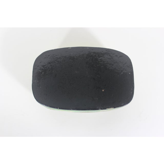 Beautiful vintage Kashmir lidded trinket box made from papier maché, hand painted and then lacquered. The lid has men on...