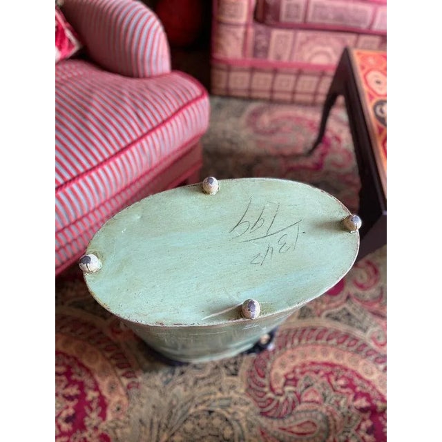 1940s 1940s Hand Painted Flowery Tole Hamper For Sale - Image 5 of 6