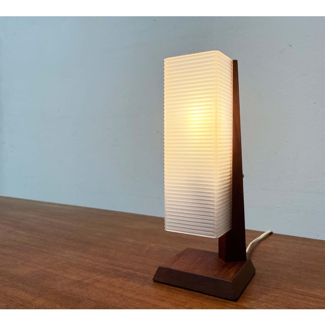 Mid-Century Modern Danish Minimalist Teak Table Lamp, 1960s For Sale - Image 4 of 18