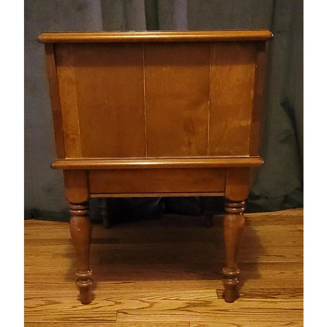 Mid-Century Modern 1960s Ethan Allen Mid Century Two-Tier Side End Table With Drawer Country Farmhouse For Sale - Image 3 of 8
