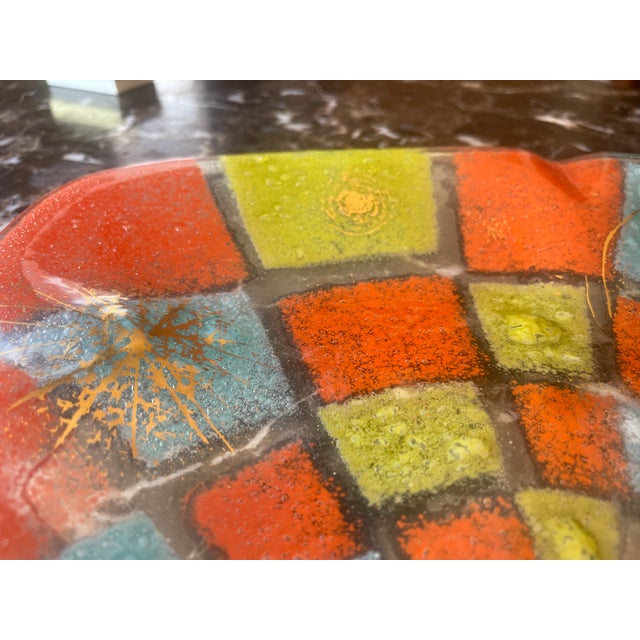 1980s Geometric Platter by Higgins Art Glass For Sale - Image 5 of 6