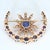 Mid 20th Century 14k Rose Gold Crescent Brooch With Blue Sapphire & White Diamonds For Sale - Image 4 of 5