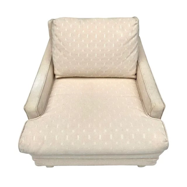 Mid-Century Modern 1950's Fully Upholstered Custom Club Lounge Chair For Sale - Image 3 of 13
