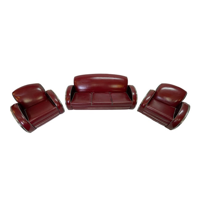 1980s Streamline Moderne Seating Suite Attributed to Donald Deskey For Sale - Image 17 of 18