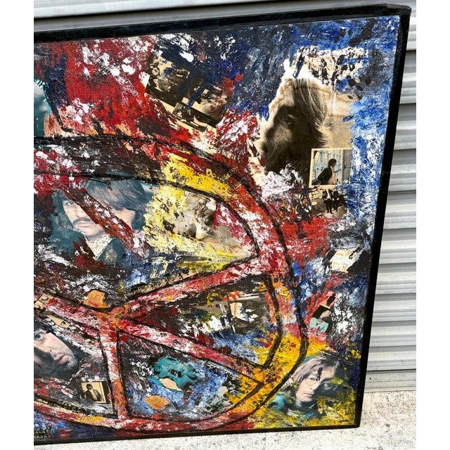 Imagine Peace' Monumental Mixed Media Beatles Painting, Circa 1970 For Sale In West Palm - Image 6 of 13