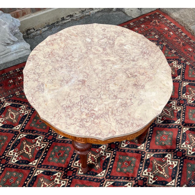 Early 20th Century French Style Marble-Top Table For Sale - Image 6 of 7