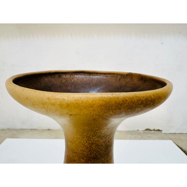 Modern Sculptural Ochre Brown Ceramic Floor Vase from Carstens Tönnieshof, Germany, 1970s For Sale - Image 3 of 17