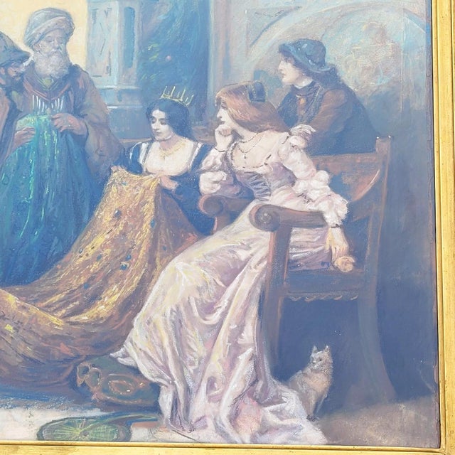 Fabric Merchants in Venice, Early 20th Century, Pastel Artwork, Framed For Sale - Image 17 of 18