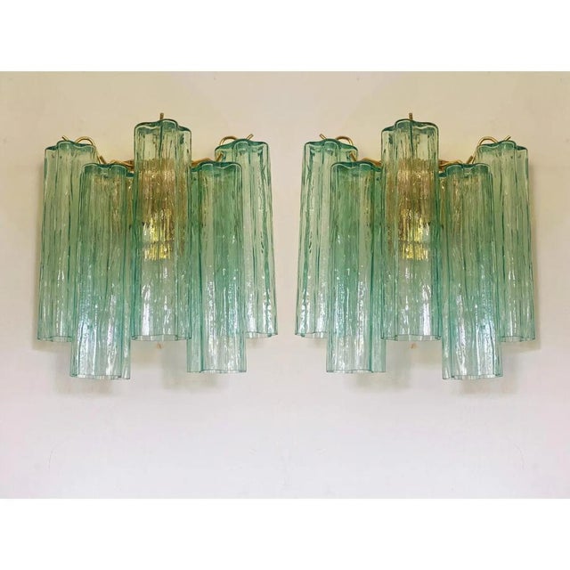 Italian Murano Glass Tronchi Wall Sconces in Green Tone by Simoeng, Set of 2 For Sale - Image 6 of 9
