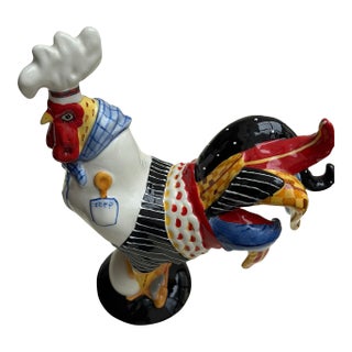 "Baking and Eggs" Chef Rooster From the Poultry in Motion Collection by Artist Sharon Neuhaus For Sale