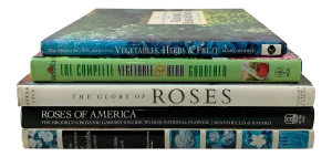 Gardening Books - Roses, Herbs, Shrubs, Vegetables, Fruit Trees - Set of 5