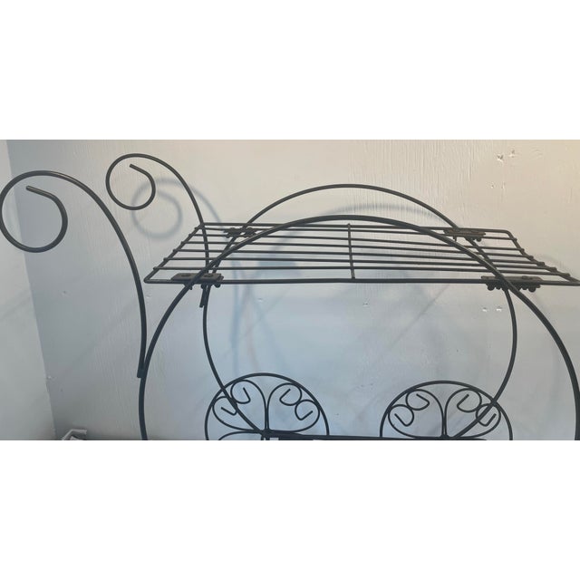 Metal Vintage Black Metal Garden Cart For Sale - Image 7 of 8