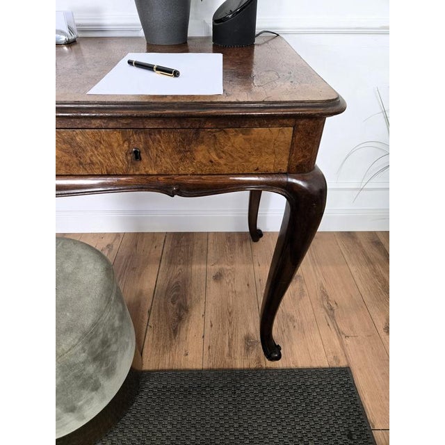 Wood Italian Walnut Burl Desk, 1940s For Sale - Image 7 of 11