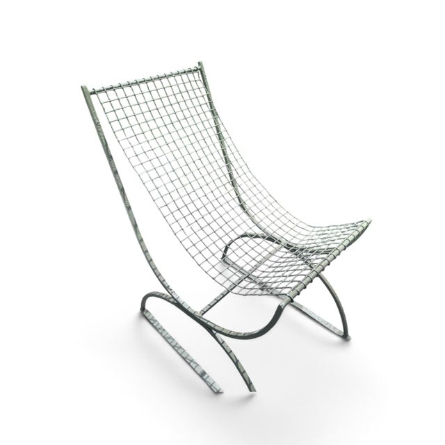 Gorgeous set of rare vintage French wire mesh low slung chairs. A classic of modern design, these 1930s era lounge chairs...