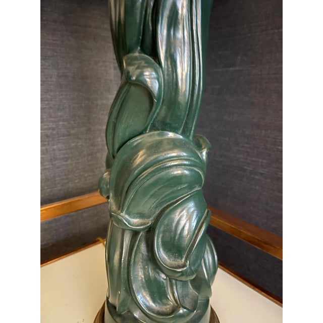 Beautiful dark green lamp attributed to Serge Roche and designed by Dorothy Draper. Hard to find style, especially with...