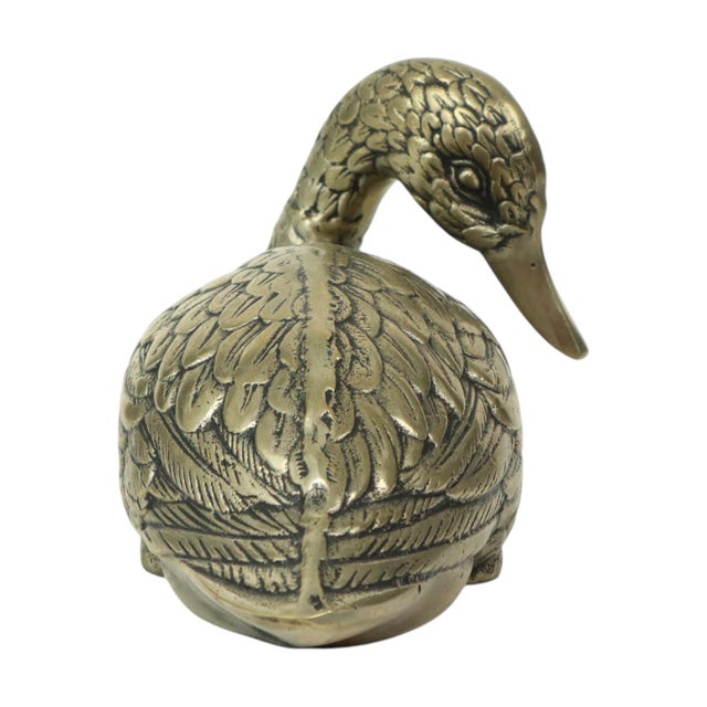 Silver-Plated Brass Duck Sculpture in the style of Mauro Manetti, 1970s For Sale - Image 10 of 11