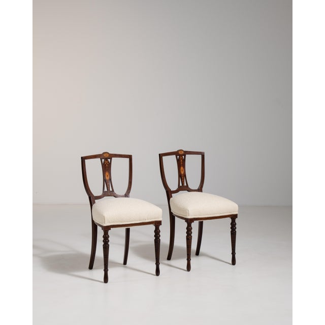 19th Century Pair of Empire Chairs with Upholstered Seats For Sale - Image 11 of 13