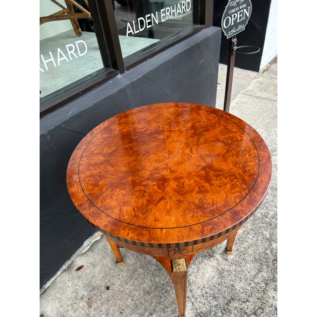 1960s Vintage French Empire Style Round Side Table For Sale - Image 4 of 7