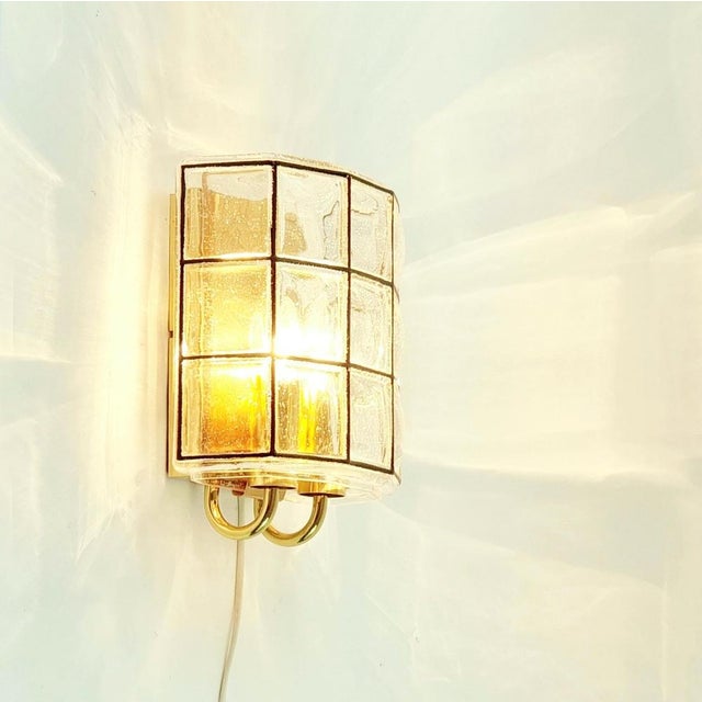 Mid-Century Modern German Glass Wall Lights from Limburg, 1960s, Set of 2 For Sale - Image 4 of 11