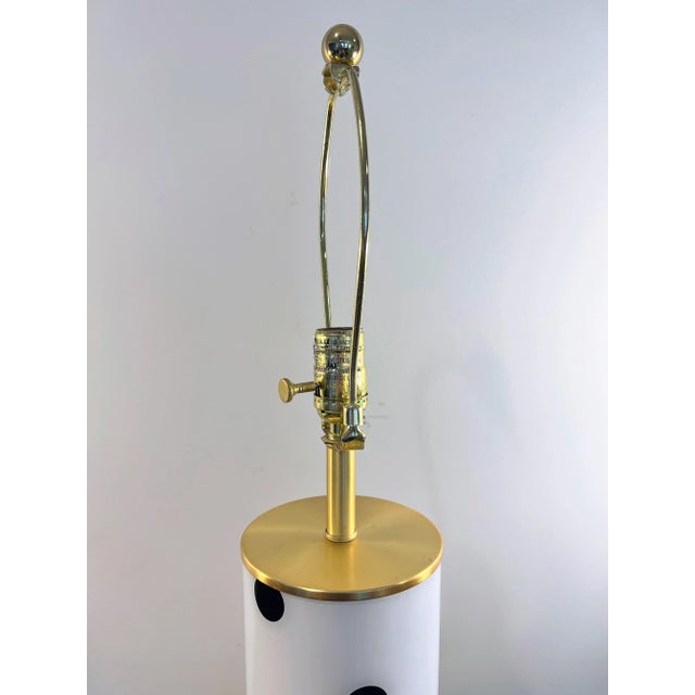 2010s Contemporary Kate Spade Deco Polka Dot Lamp in Black and Ivory White For Sale - Image 5 of 9