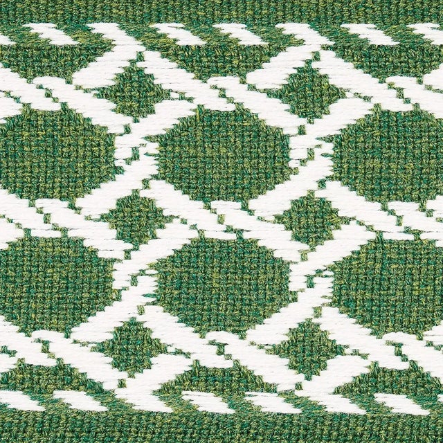 Contemporary Sample - Schumacher Lattice Tape in Green For Sale - Image 3 of 4