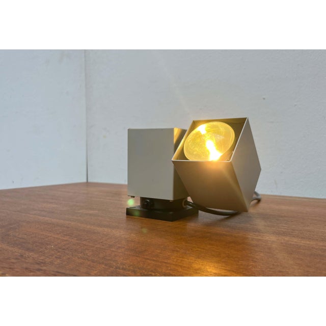Mid-Century Modern Mid-Century Modern German Space Age Minimalist 6015 Cube Wall Table Lamp from Kaiser, 1960s For Sale - Image 3 of 18