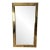 Hollywood Regency Brass Framed Mirror With Beveled Glass, Deep Profile Glam Wall For Sale